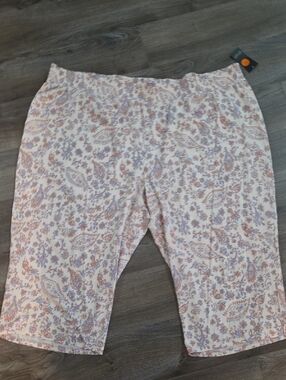 NWT 5X Voglo Lightweight Floral Sleep Capris in Pink & Cream